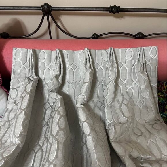 Custom Pleated Top Ballard Designs Curtain Panels x2 - Picture 1 of 6